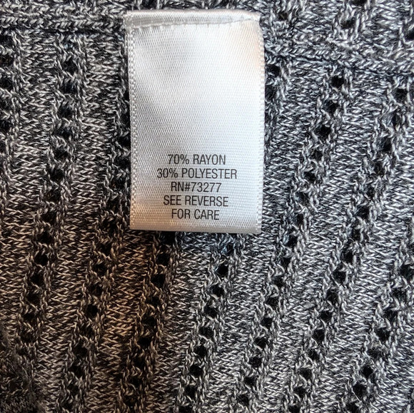 Apt. 9 Grey Knit Open Front Longer Cardigan Sweater Women Medium - Picture 4 of 8